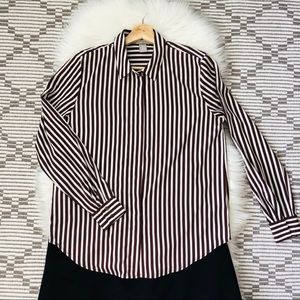 H&M Cafe Chiffon Striped Button Down Shirt 6